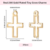 100Pcs Brass Tiny Cross Charms KK-BBC0024-59G-2