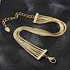 304 Stainless Steel Snake Chain Multi-Strand Bracelets For Women BJEW-Z095-01B-G-2