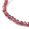 3mm Natural Garnet Beads Stretch Bracelet for Girl Women BJEW-JB07284-03-4