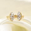 Adjustable Rack Plating Brass Micro Pave Cubic Zirconia Cuff Finger Rings for Women RJEW-M027-02G-01-2