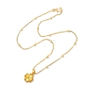 Brass Clover Pendant Box Chain Necklaces NJEW-P324-02G-2