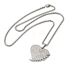 Non-Tarnish Hummingbird Heart 304 Stainless Steel Those We Love Dont Go Away Pendant Necklaces for Women and Men NJEW-F324-02P-2