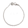 Rack Plating Iron Hollow Ball Brass Cable Chain Bracelets for Women BJEW-P325-04G-1
