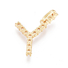 Golden Plated Brass Micro Pave Clear Cubic Zirconia Pendants ZIRC-L093-01Y-2