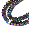 Electroplate Rainbow Color Non-magnetic Synthetic Hematite Beads Strands G-N337-03-3