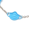 Face Mask Shape Alloy Link Anklets AJEW-AN00308-03-2