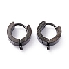 304 Stainless Steel Huggie Hoop Earrings Findings STAS-I167-01C-EB-1