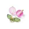 5Pcs 5 Colors Dyed Frosted Synthetic Moonstone Cherry Pendants PALLOY-TA00255-5