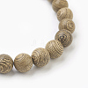 Natural Dyed Sandalwood Beads Stretch Bracelets BJEW-JB03843-02-2