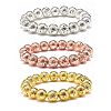 3Pcs 3 Colors Natural Lava Rock Stretch Bracelets Set BJEW-JB06838-04-1