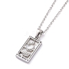 Rhinestone Tarot Card Pendant Necklace with Enamel PW23032749893-2