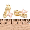 Brass Enamel & Clear Cubic Zirconia European Dangle Charms KK-CBA415D-12G-4