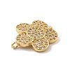 Brass Micro Pave Cubic Zirconia Connector Charms KK-B059-03G-3
