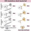 304 Stainless Steel Stud Earring Findings EJEW-SP0001-17K-2