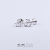 Titanium Steel Micro Pave Clear Cubic Zirconia Cartilage Earrings for Women Men WG126FA-15-1