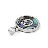 304 Stainless Steel with Paua Shell Pendants STAS-G268-02G-P-3