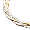 304 Stainless Steel Interlocking Triple Herringbone Chain Necklace for Men Women NJEW-H167-01-2