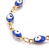 Enamel Horse Eye Link Chains Bracelet BJEW-P271-05G-01-2