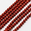 Natural Red Jasper Round Bead Strands G-A130-2mm-08-1