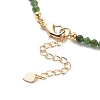 Cubic Zirconia Teardrop Pendant Necklace with Natural Emerald Quartz Beaded Chains NJEW-JN04121-05-7