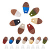 Craftdady 14 Pairs 7 Colors Resin & Walnut Wood Stud Earring Findings MAK-CD0001-03-8