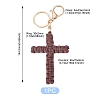 Cotton Cord Cross Keychains AJEW-TAC0031-03B-4