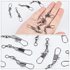 100Pcs Stainless Steel Solid Fishing Swivel Snaps Hook Connector Barrel Bearing FIND-FH0010-59-3