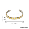Two Tone 304 Stainless Steel Cuff Bangles for Women WG684E5-01-4
