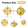 20Pcs Flower Alloy Rhinestone Lapel Pin Backs for Backpack Clothes JEWB-FH0002-72G-2