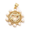 Brass Micro Pave Clear Cubic Zirconia Pendants KK-M235-14G-1