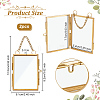 Rectangle Mini Brass Wall Hanging Photo Frame for Pressed Flower with Chain ODIS-WH0061-05AG-2