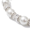 Pearlized Glass Pearl Round Beads Stretch Bracelets for Women BJEW-JB12740-01-3