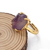 Hexagon Natural Amethyst Finger Rings RJEW-B113-02G-06-5