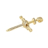 Brass Micro Pave Cubic Zirconia Pendants KK-P293-08G-2