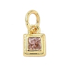 Brass Pave Cubic Zirconia Pendants KK-K368-13G-2