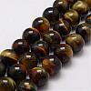 Natural Yellow Blue Tiger Eye(Dyed & Heated) Bead Strands G-P230-05-8mm-1