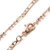 2mm Rack Plating Brass Figaro Chain Necklaces for Women Men MAK-L044-34RG-2