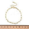 Brass Link Paperclip Chains Bracelet for Women BJEW-A065-03G-5