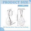 1Pc 925 Sterling Silver Glue-on Flat Pad Bails STER-GA0001-30-2