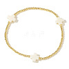 Cross Brass Beaded Stretch Bracelets for Women Gold Thin Chain Fashion Jewelry Accessories US0494-4-1