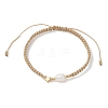 3Pcs Natural Cultured Freshwater Pearl & Brass & 304 Stainless Steel Beads Braided Bead Bracelets for Women BJEW-JB13108-3