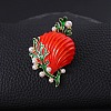 Enamel Plastic Pearl Brooch JEWB-K027-05G-1