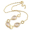 Faceted Teardrop Glass Beads Bib Necklaces NJEW-R263-07G-1