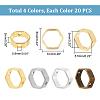   4 Bags 4 Colors Brass Bead Frames FIND-PH0009-16-2