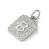 Rack Plating Brass Micro Pave Clear Cubic Zirconia Charms KK-G501-01B-P-2