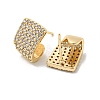 Brass with Clear Cubic Zirconia Stud Earrings EJEW-B035-13LG-2