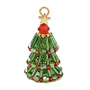 Christmas Brass & Glass Seed Beads Pendants PALLOY-MZ01449-1