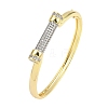 Brass Micro Pave Clear Cubic Zirconia Bangles for Women BJEW-D368-01G-4