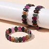 Oval Natural Malaysia Jade Beaded Stretch Bracelets G-P589-02A-04-1