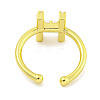 Rack Plating Brass Open Cuff Rings for Women RJEW-F162-01G-H-3